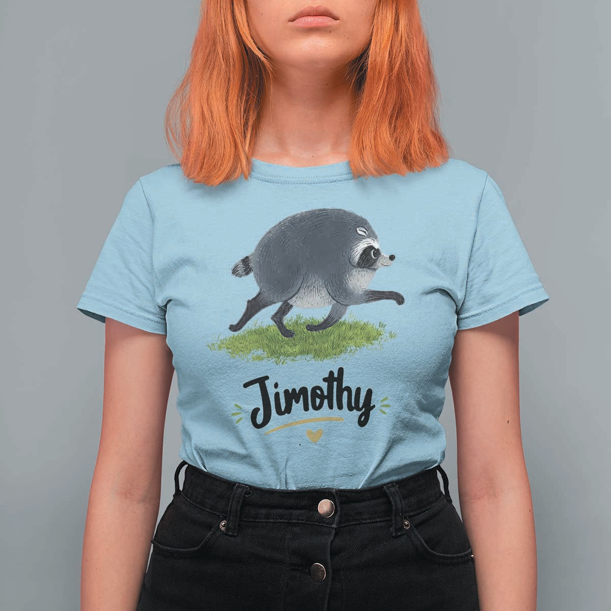 Cute Running Jimothy the Raccoon T Shirt For Women Viral Seattle Trash Panda Meme