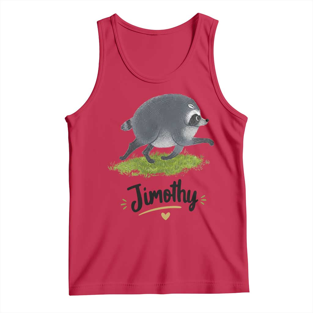 Cute Running Jimothy the Raccoon Tank Top Viral Seattle Trash Panda Meme