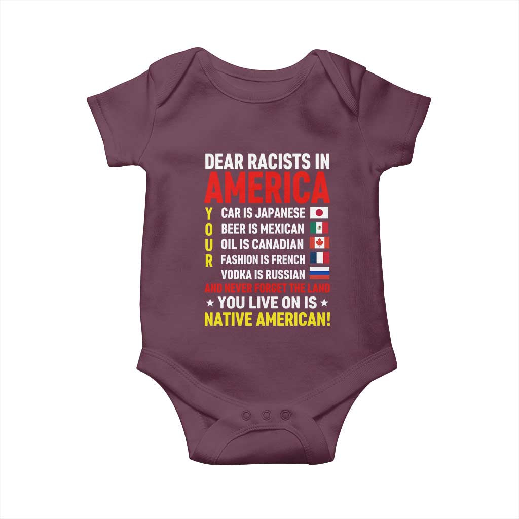 Dear Racists In America Land You Live On Is Native American Baby Onesie Anti Racism Social Justice