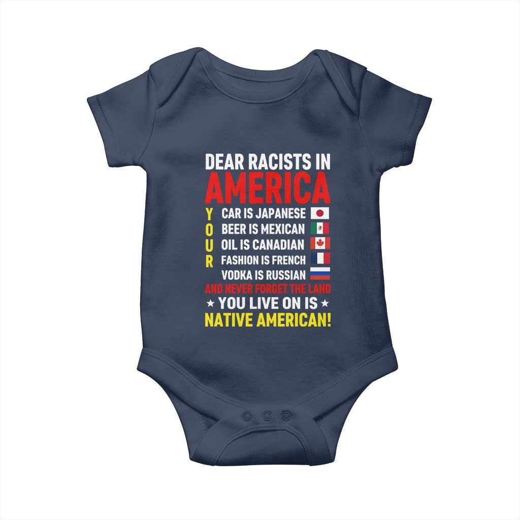 Dear Racists In America Land You Live On Is Native American Baby Onesie Anti Racism Social Justice