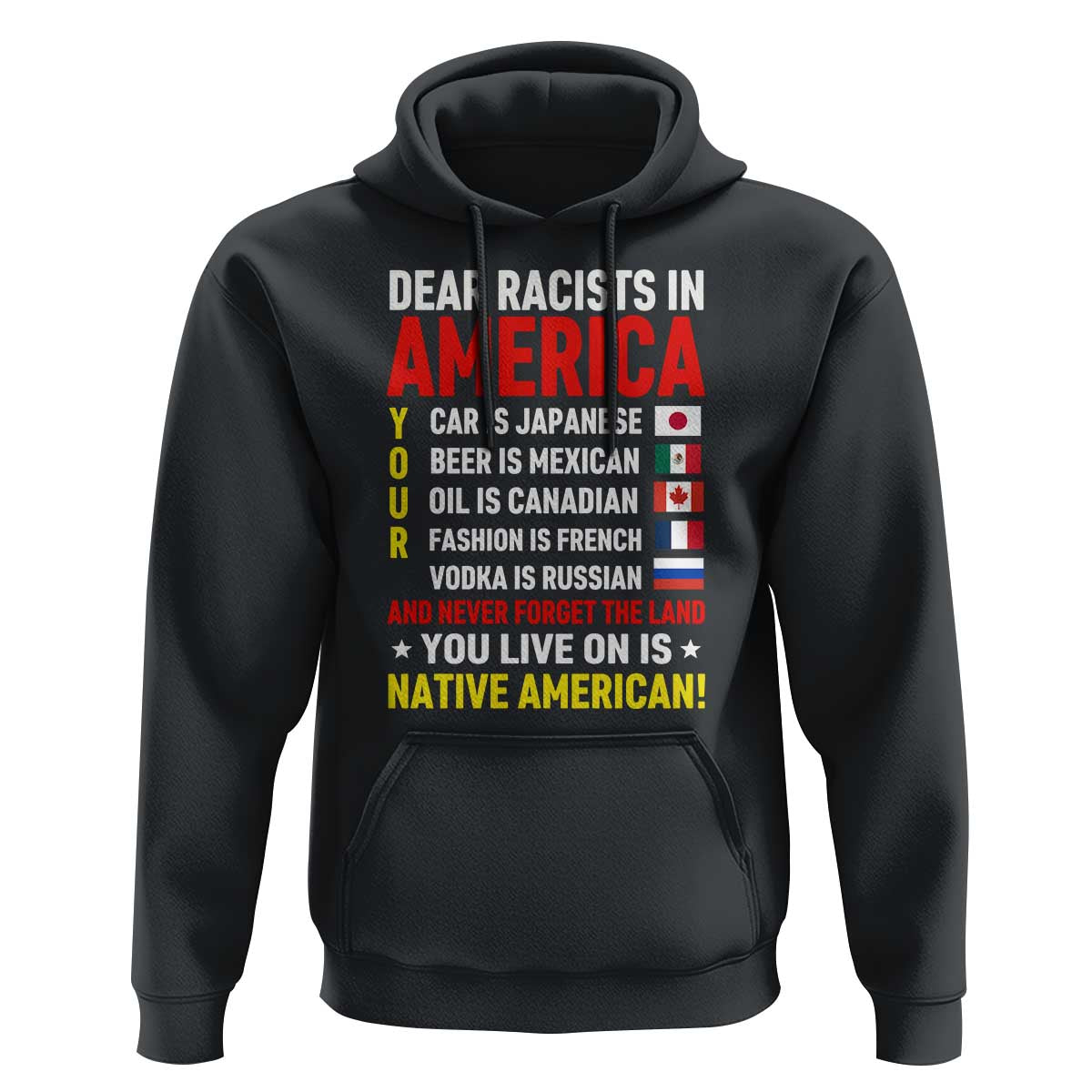 Dear Racists In America Land You Live On Is Native American Hoodie Anti Racism Social Justice