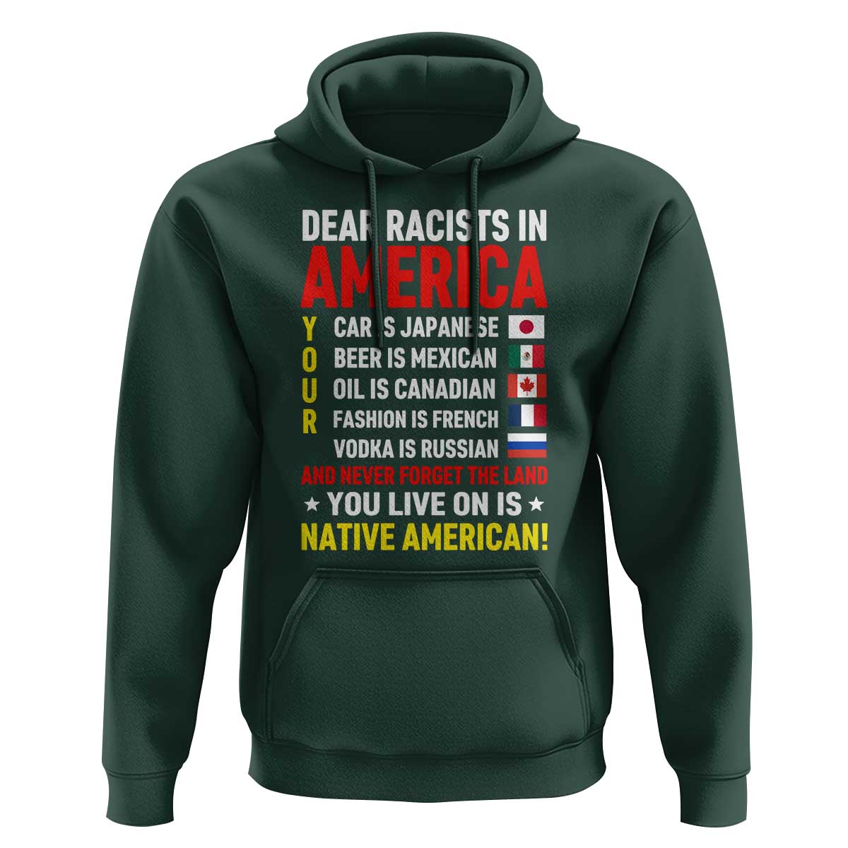 Dear Racists In America Land You Live On Is Native American Hoodie Anti Racism Social Justice