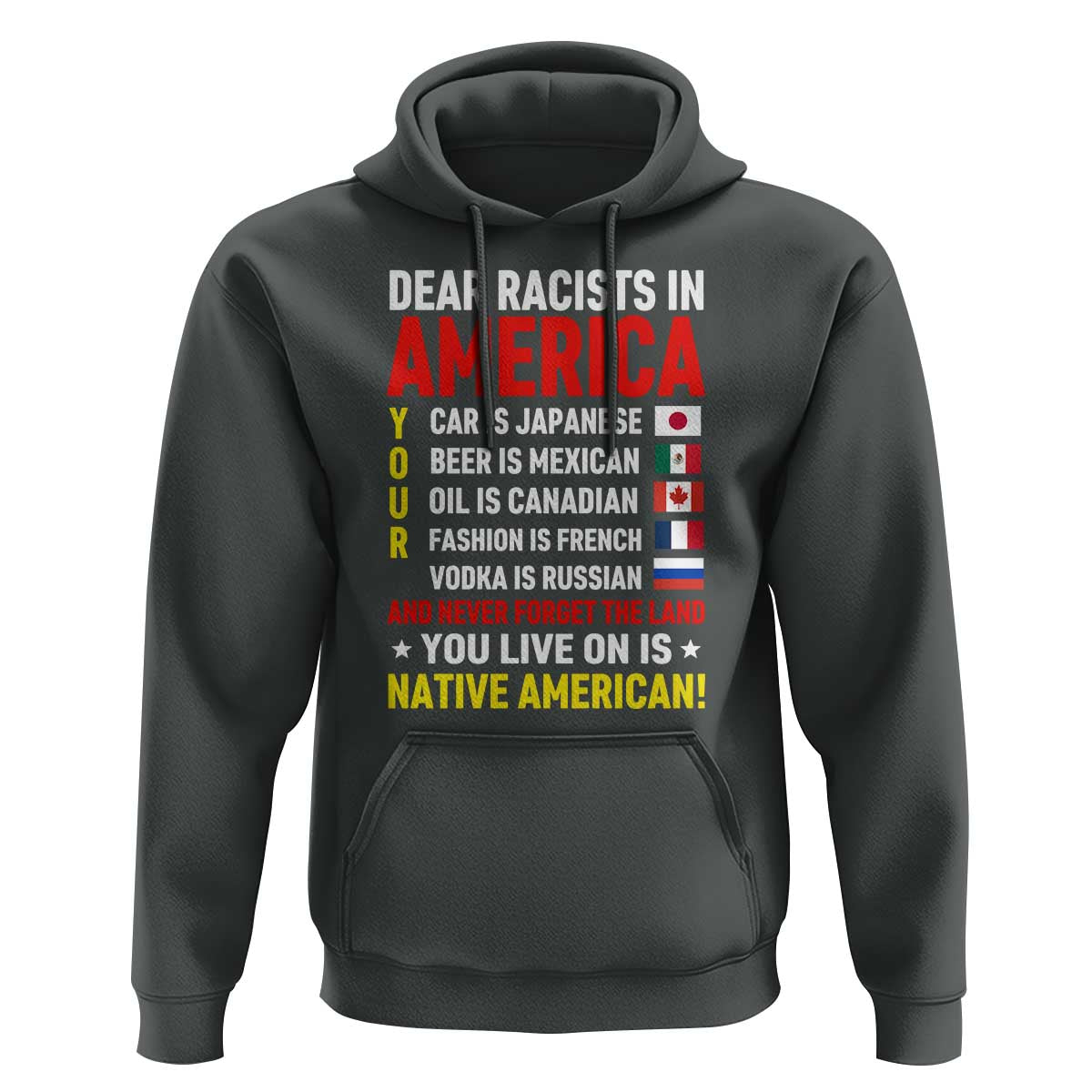 Dear Racists In America Land You Live On Is Native American Hoodie Anti Racism Social Justice
