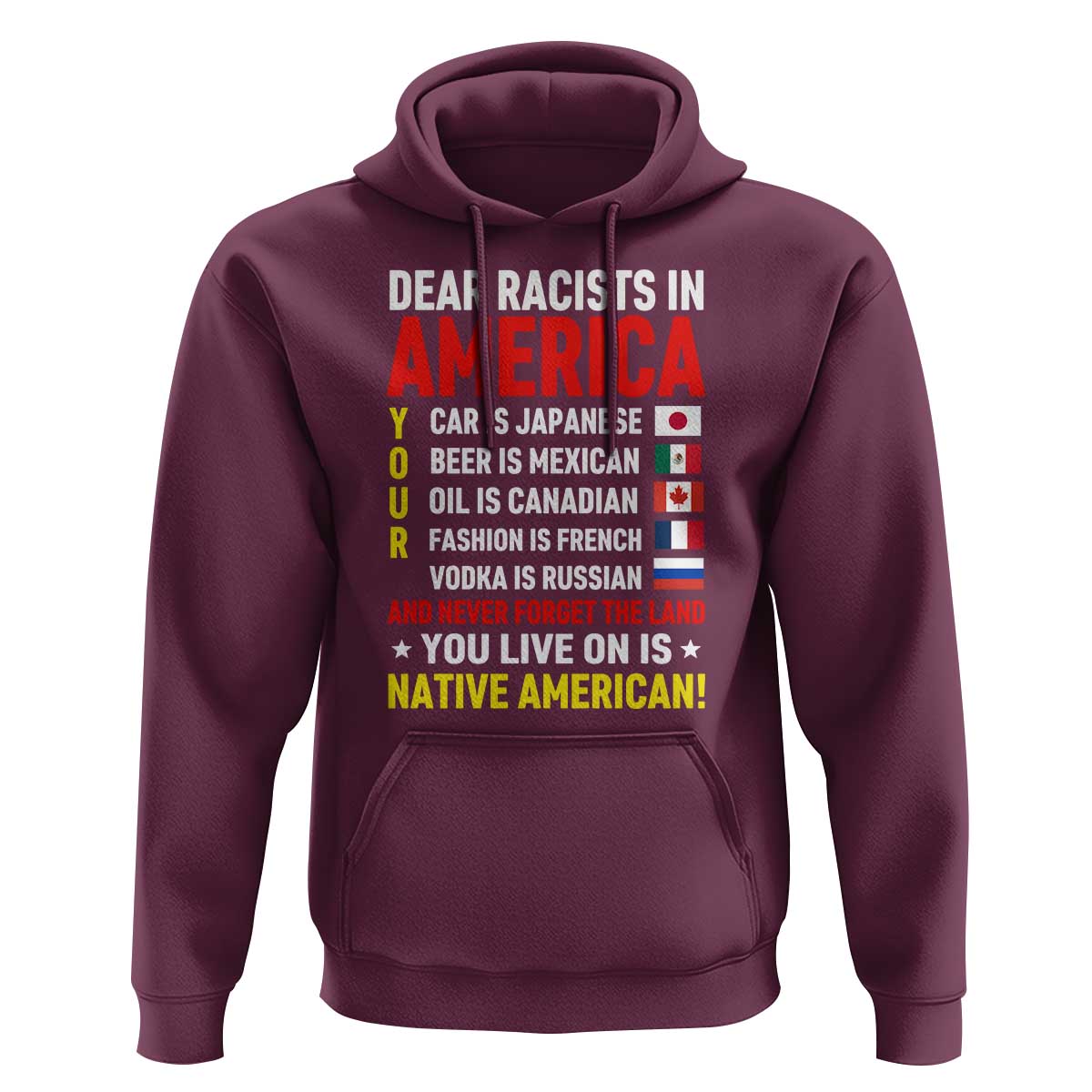 Dear Racists In America Land You Live On Is Native American Hoodie Anti Racism Social Justice