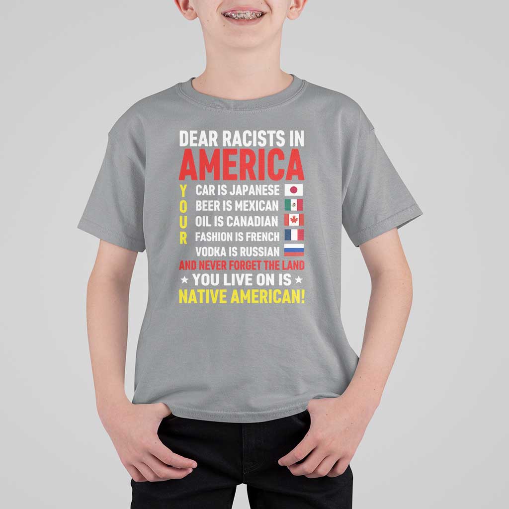 Dear Racists In America Land You Live On Is Native American T Shirt For Kid Anti Racism Social Justice