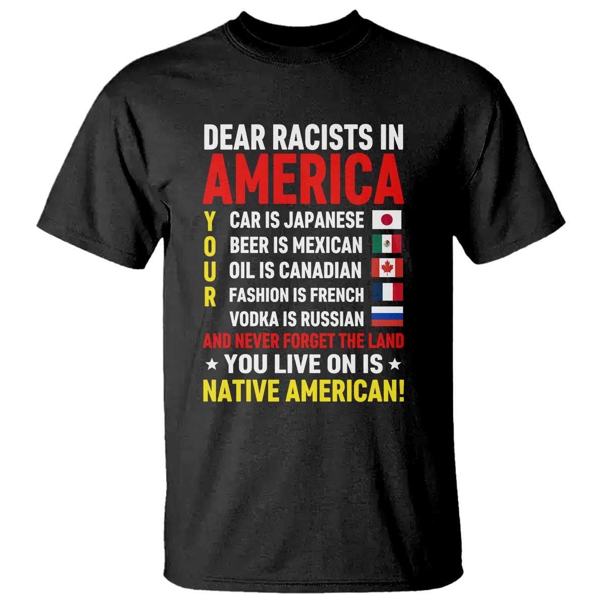 Dear Racists In America Land You Live On Is Native American T Shirt Anti Racism Social Justice