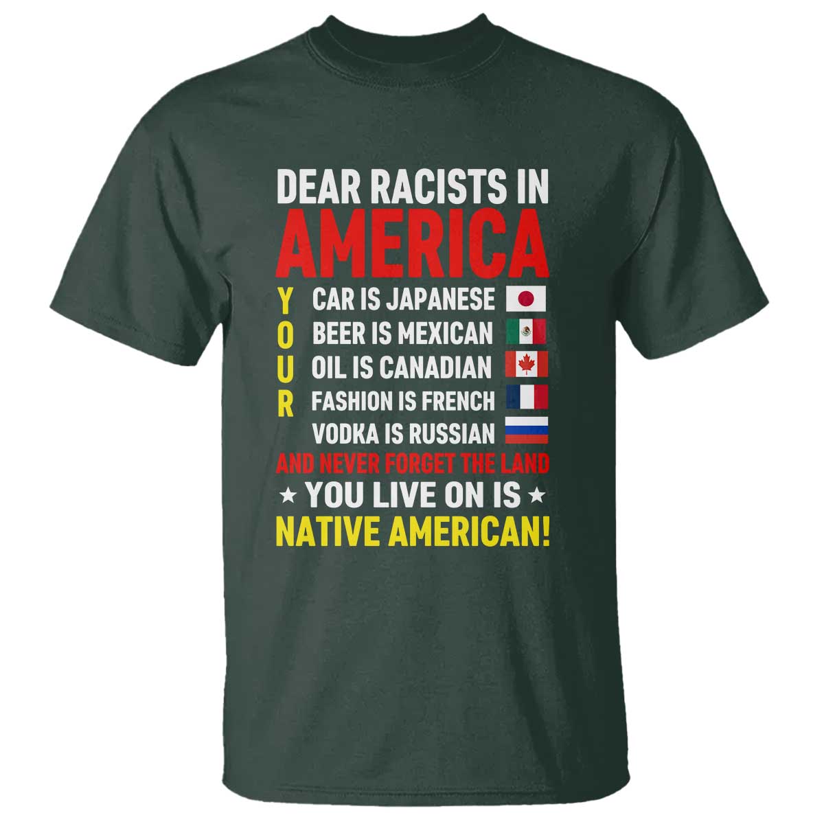 Dear Racists In America Land You Live On Is Native American T Shirt Anti Racism Social Justice