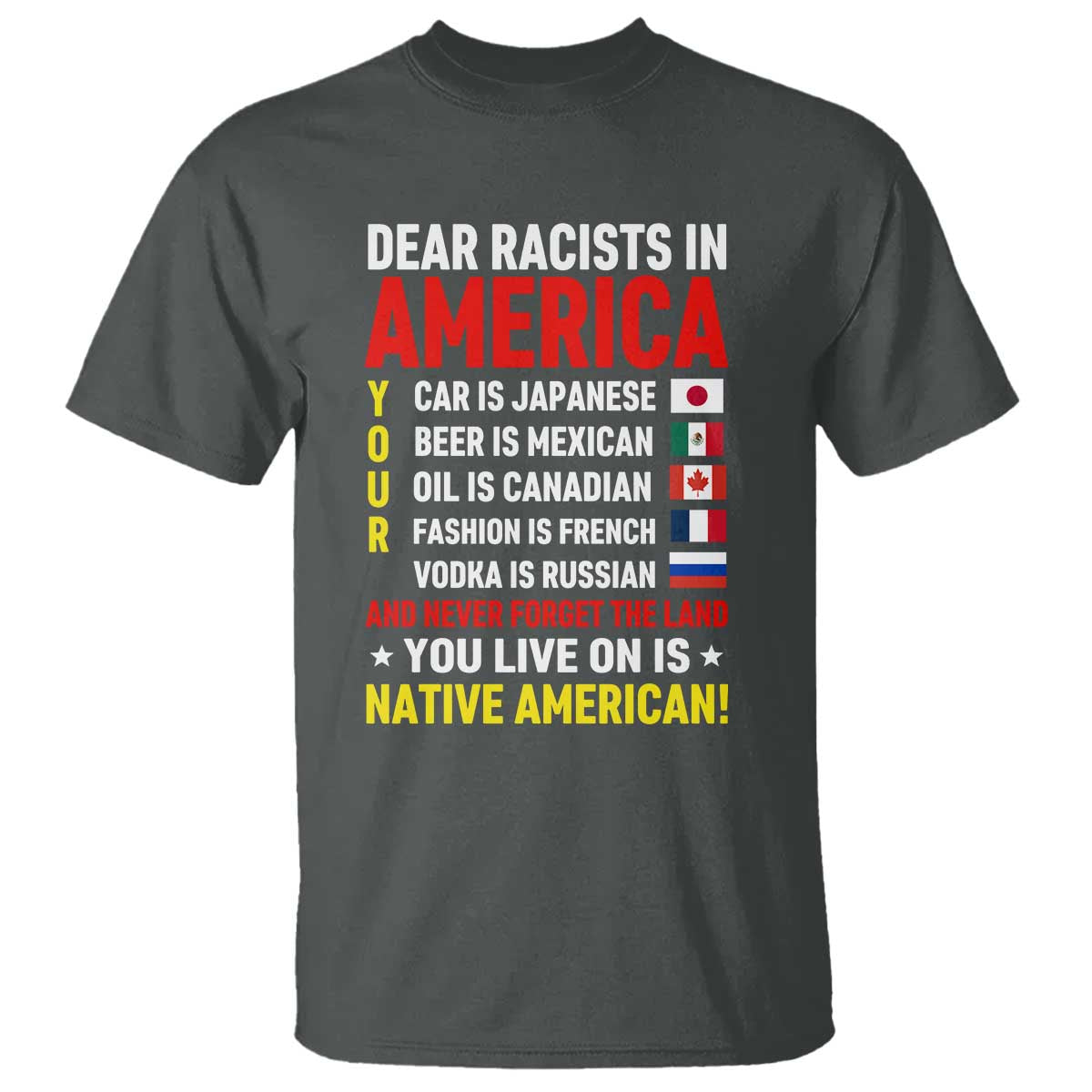 Dear Racists In America Land You Live On Is Native American T Shirt Anti Racism Social Justice
