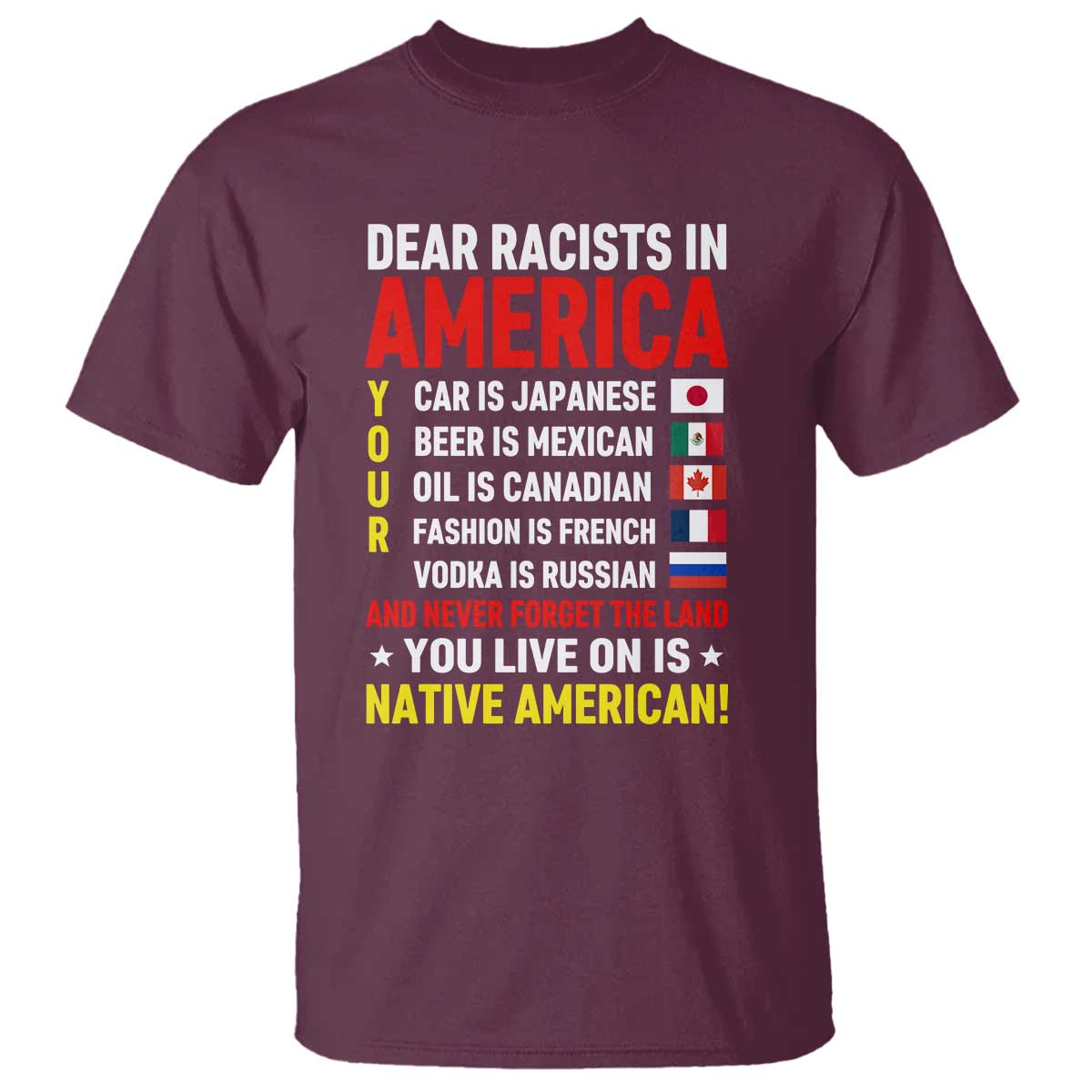 Dear Racists In America Land You Live On Is Native American T Shirt Anti Racism Social Justice