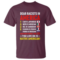 Dear Racists In America Land You Live On Is Native American T Shirt Anti Racism Social Justice