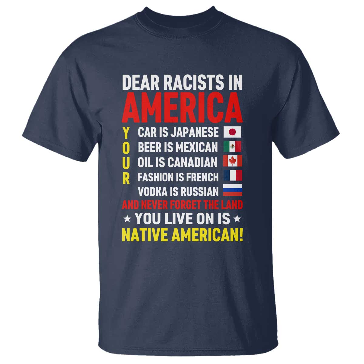 Dear Racists In America Land You Live On Is Native American T Shirt Anti Racism Social Justice