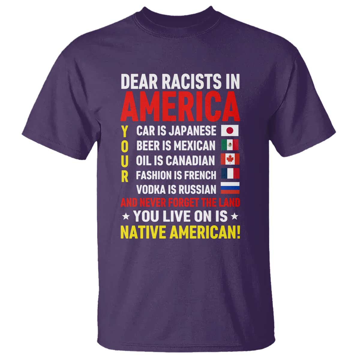 Dear Racists In America Land You Live On Is Native American T Shirt Anti Racism Social Justice