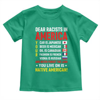 Dear Racists In America Land You Live On Is Native American Toddler T Shirt Anti Racism Social Justice