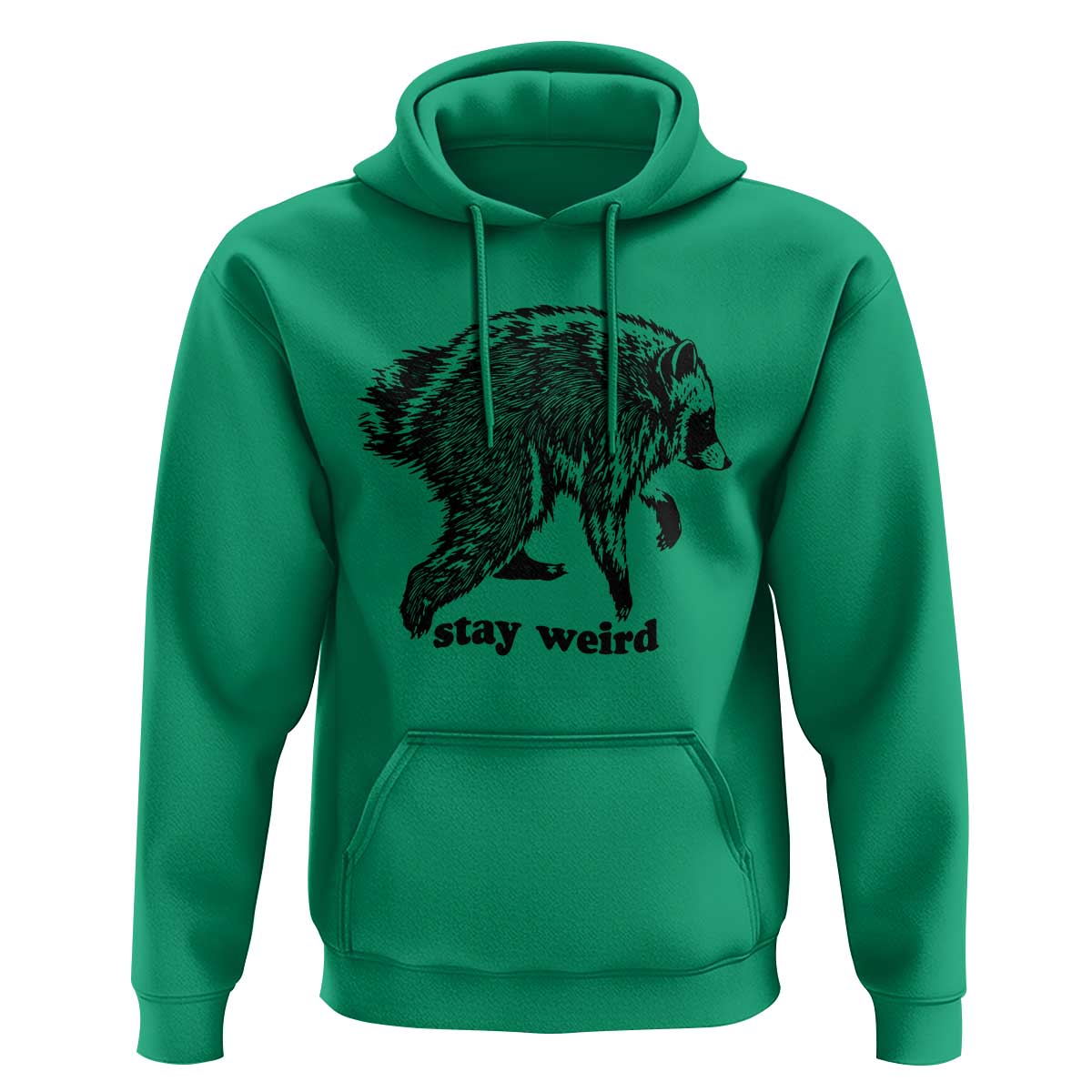 Stay Weird Jimothy the Raccoon Vintage Woodcut Style Graphic Hoodie Funny Seattle Trash Panda Meme