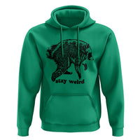 Stay Weird Jimothy the Raccoon Vintage Woodcut Style Graphic Hoodie Funny Seattle Trash Panda Meme