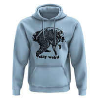 Stay Weird Jimothy the Raccoon Vintage Woodcut Style Graphic Hoodie Funny Seattle Trash Panda Meme