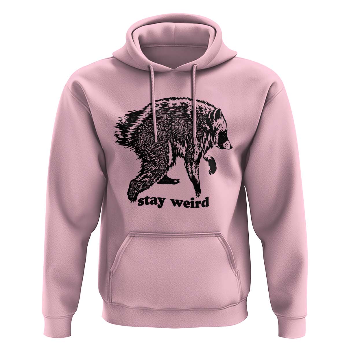 Stay Weird Jimothy the Raccoon Vintage Woodcut Style Graphic Hoodie Funny Seattle Trash Panda Meme