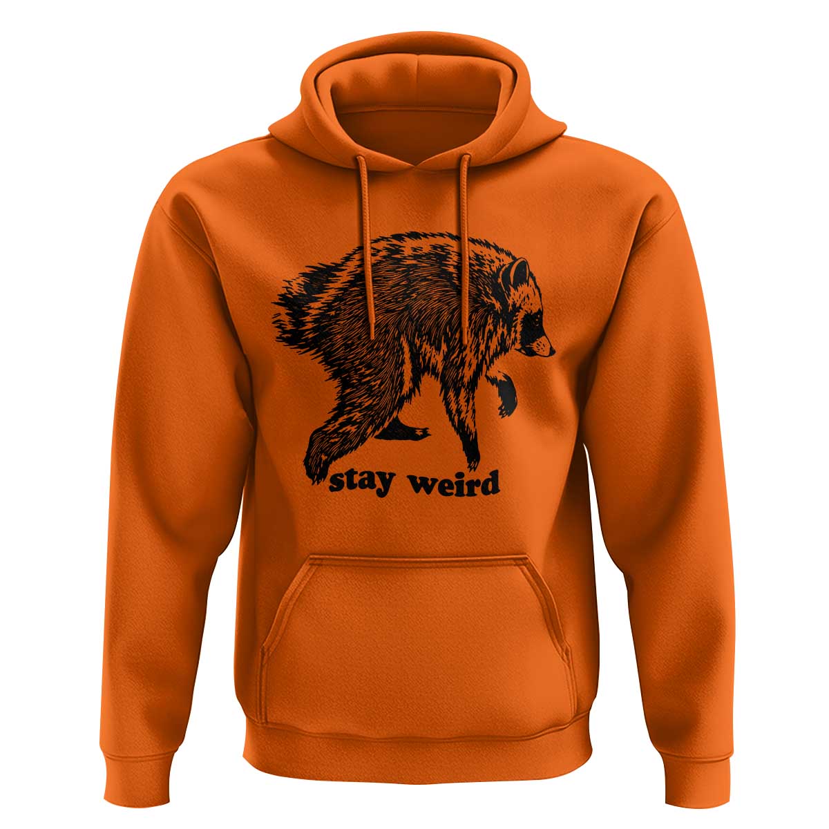 Stay Weird Jimothy the Raccoon Vintage Woodcut Style Graphic Hoodie Funny Seattle Trash Panda Meme