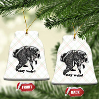 Stay Weird Jimothy the Raccoon Vintage Woodcut Style Graphic Ceramic Ornament Funny Seattle Trash Panda Meme