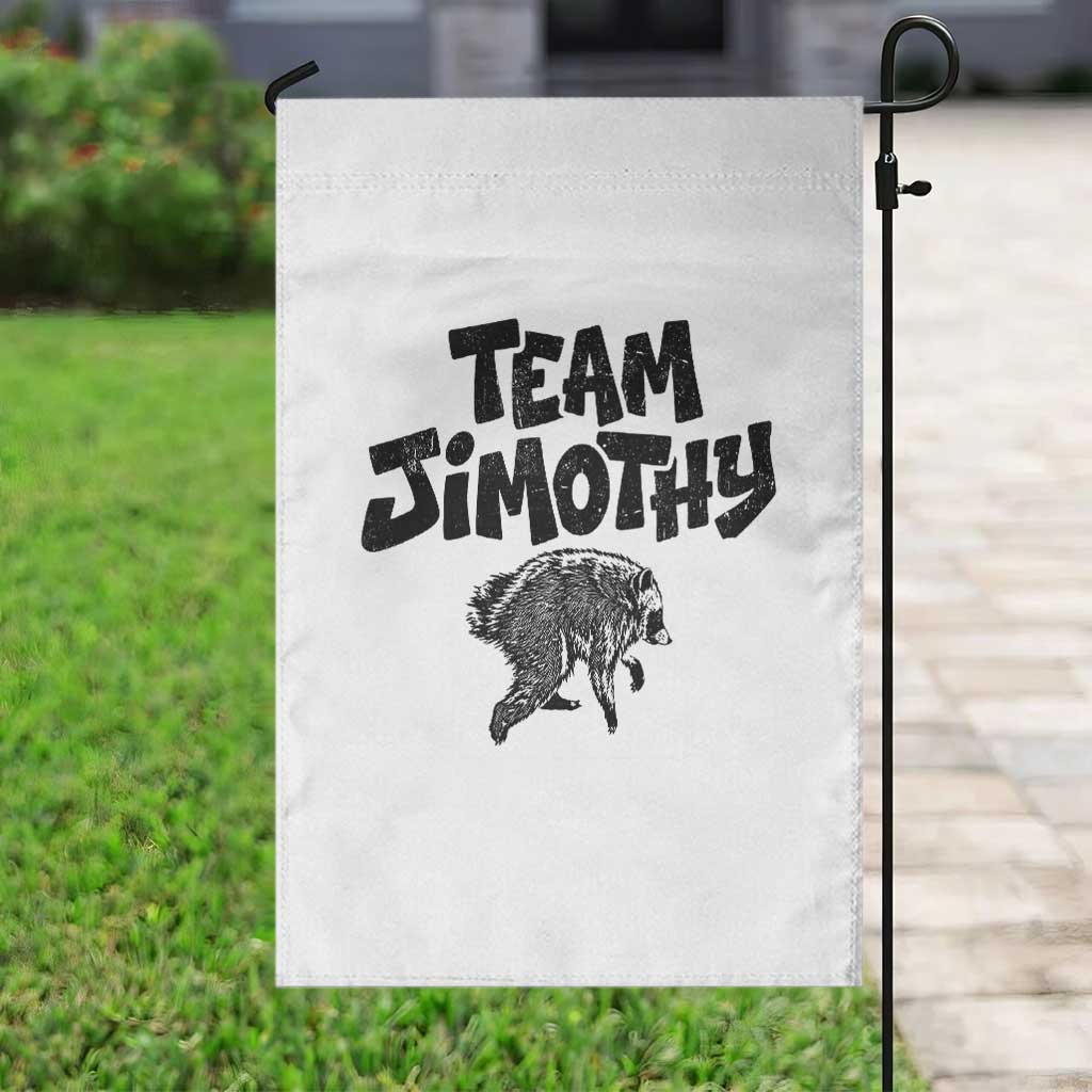 Vintage Team Jimothy the Raccoon Fan Club Garden Flag Viral Seattle Trash Panda Lover Supporter