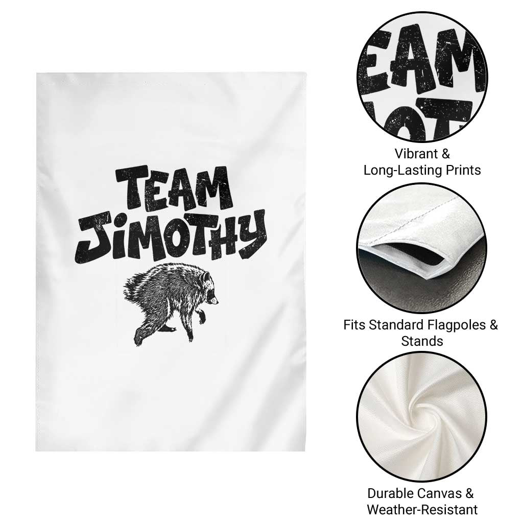 Vintage Team Jimothy the Raccoon Fan Club Garden Flag Viral Seattle Trash Panda Lover Supporter
