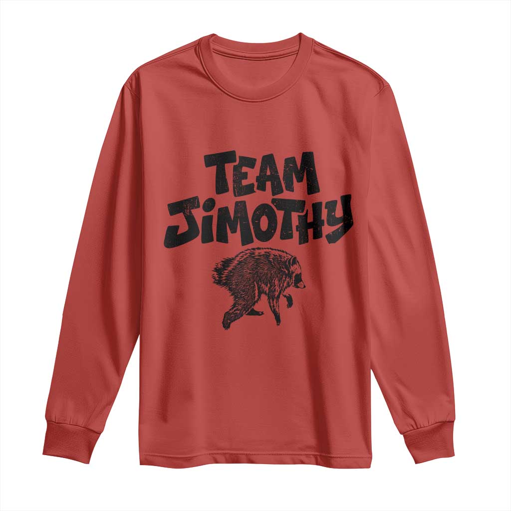 Vintage Team Jimothy the Raccoon Fan Club Long Sleeve Shirt Viral Seattle Trash Panda Lover Supporter