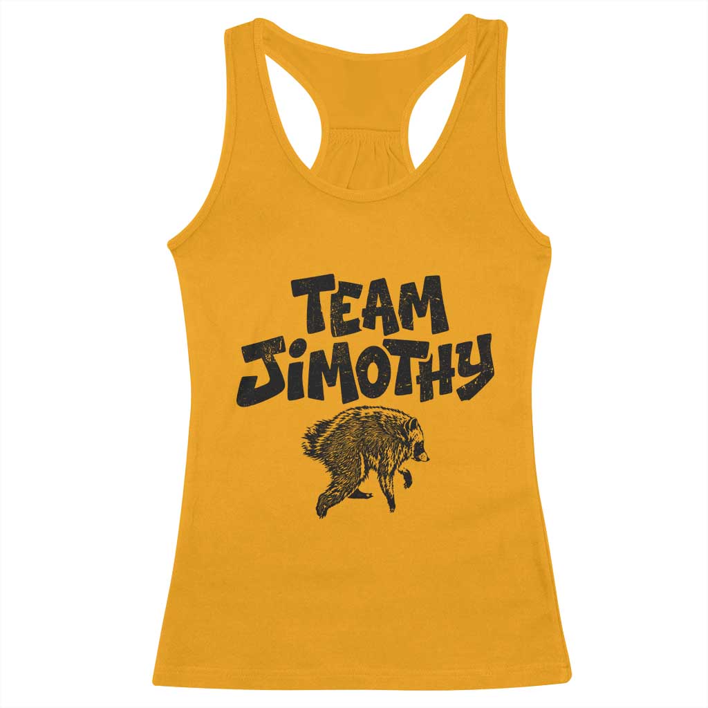 Vintage Team Jimothy the Raccoon Fan Club Racerback Tank Top Viral Seattle Trash Panda Lover Supporter