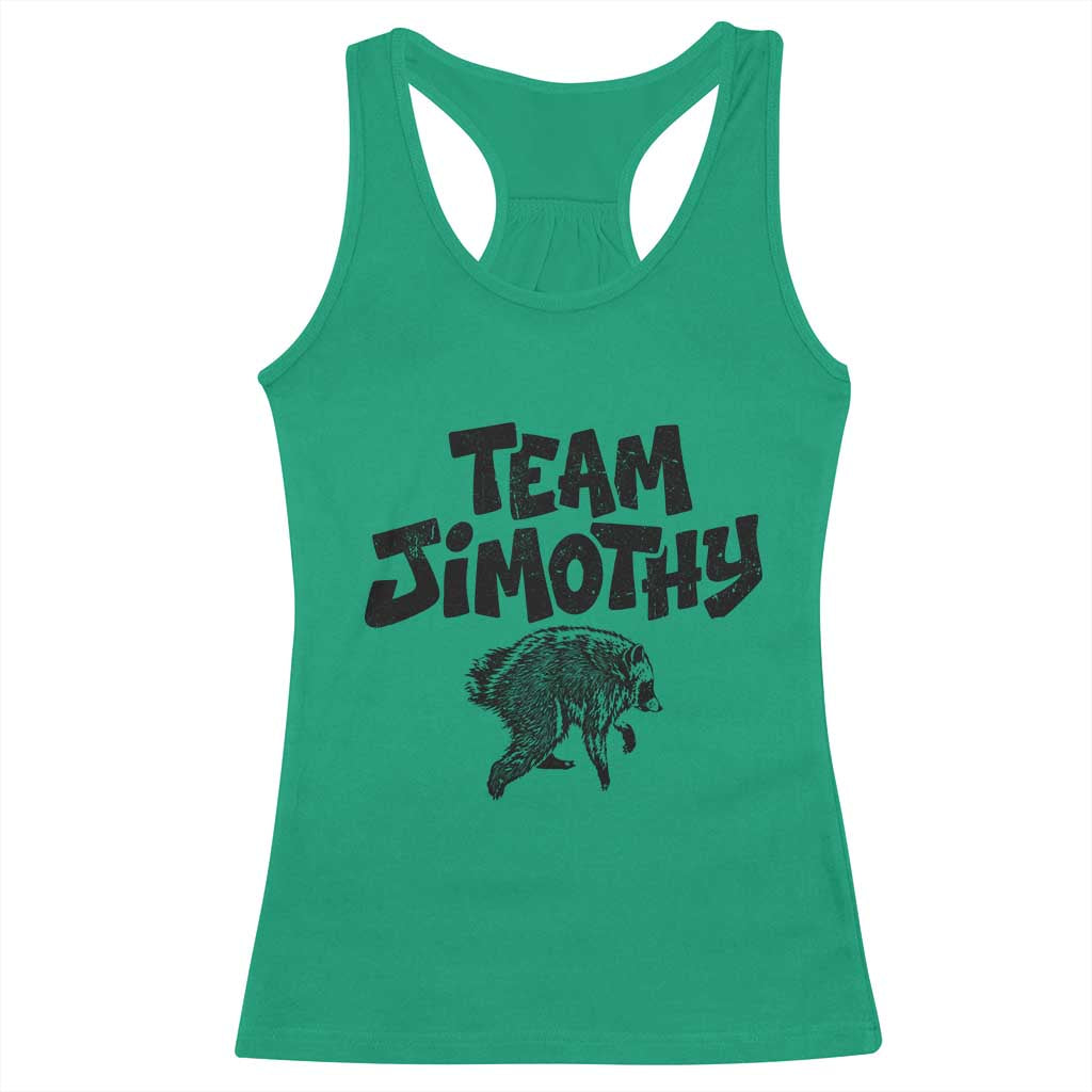 Vintage Team Jimothy the Raccoon Fan Club Racerback Tank Top Viral Seattle Trash Panda Lover Supporter
