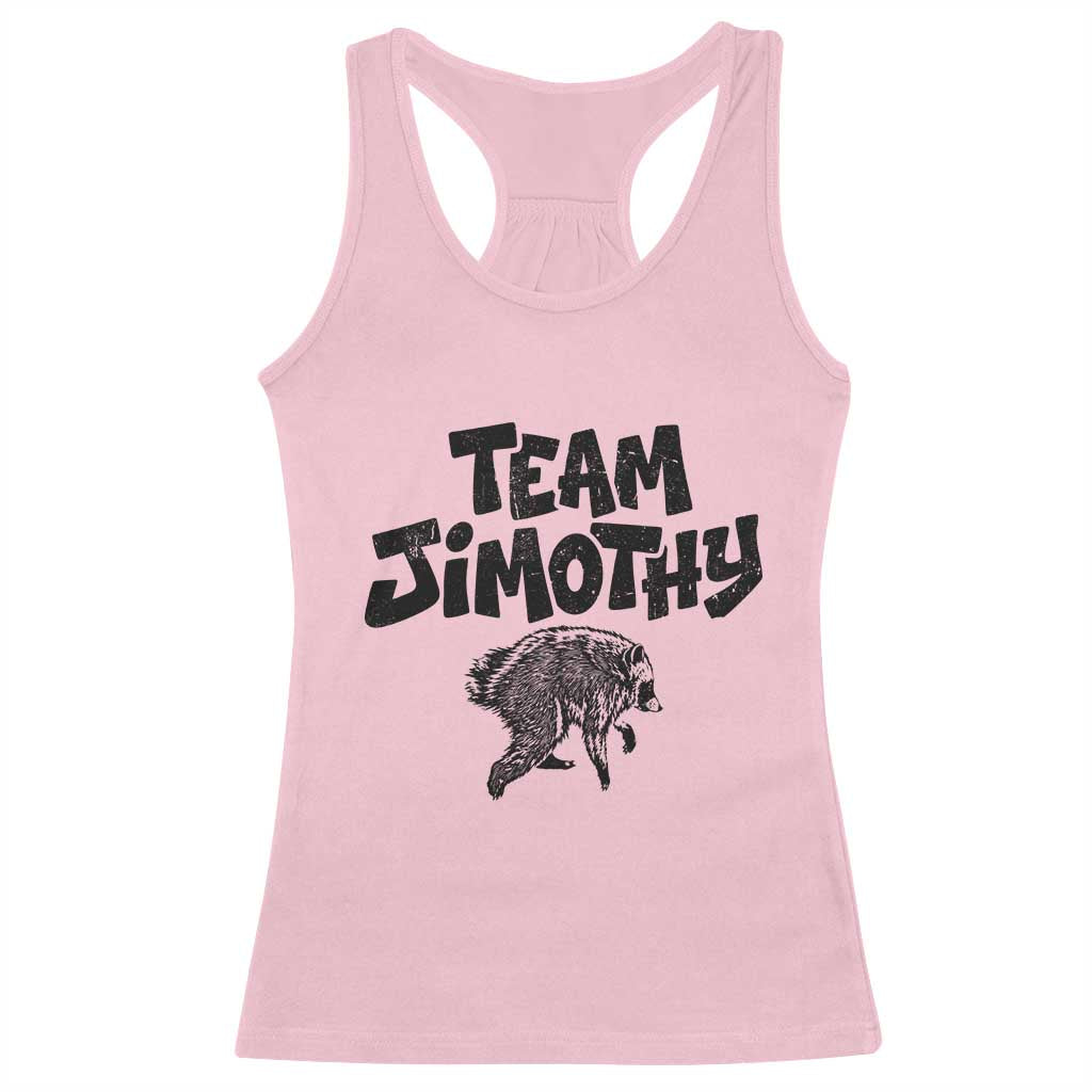 Vintage Team Jimothy the Raccoon Fan Club Racerback Tank Top Viral Seattle Trash Panda Lover Supporter