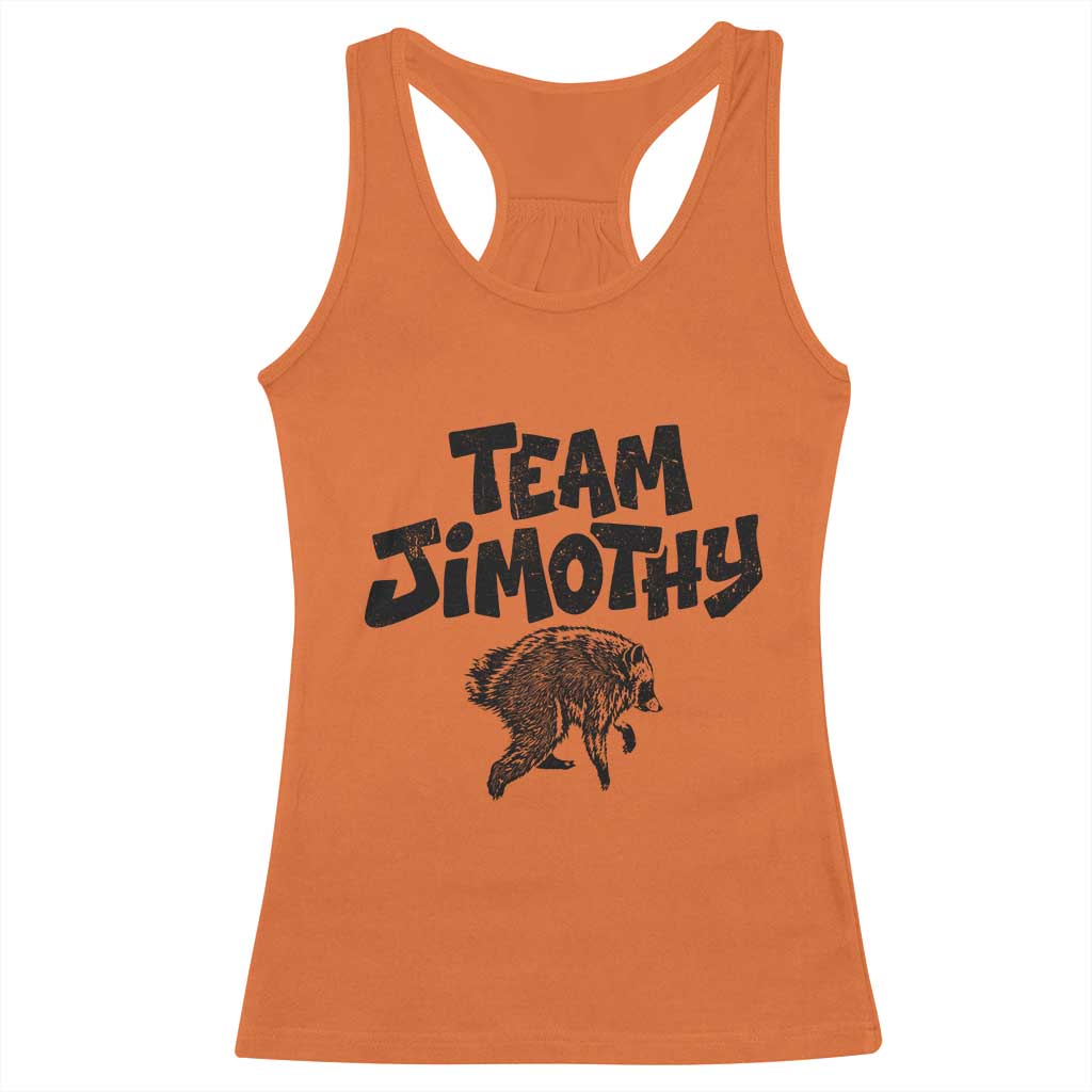 Vintage Team Jimothy the Raccoon Fan Club Racerback Tank Top Viral Seattle Trash Panda Lover Supporter