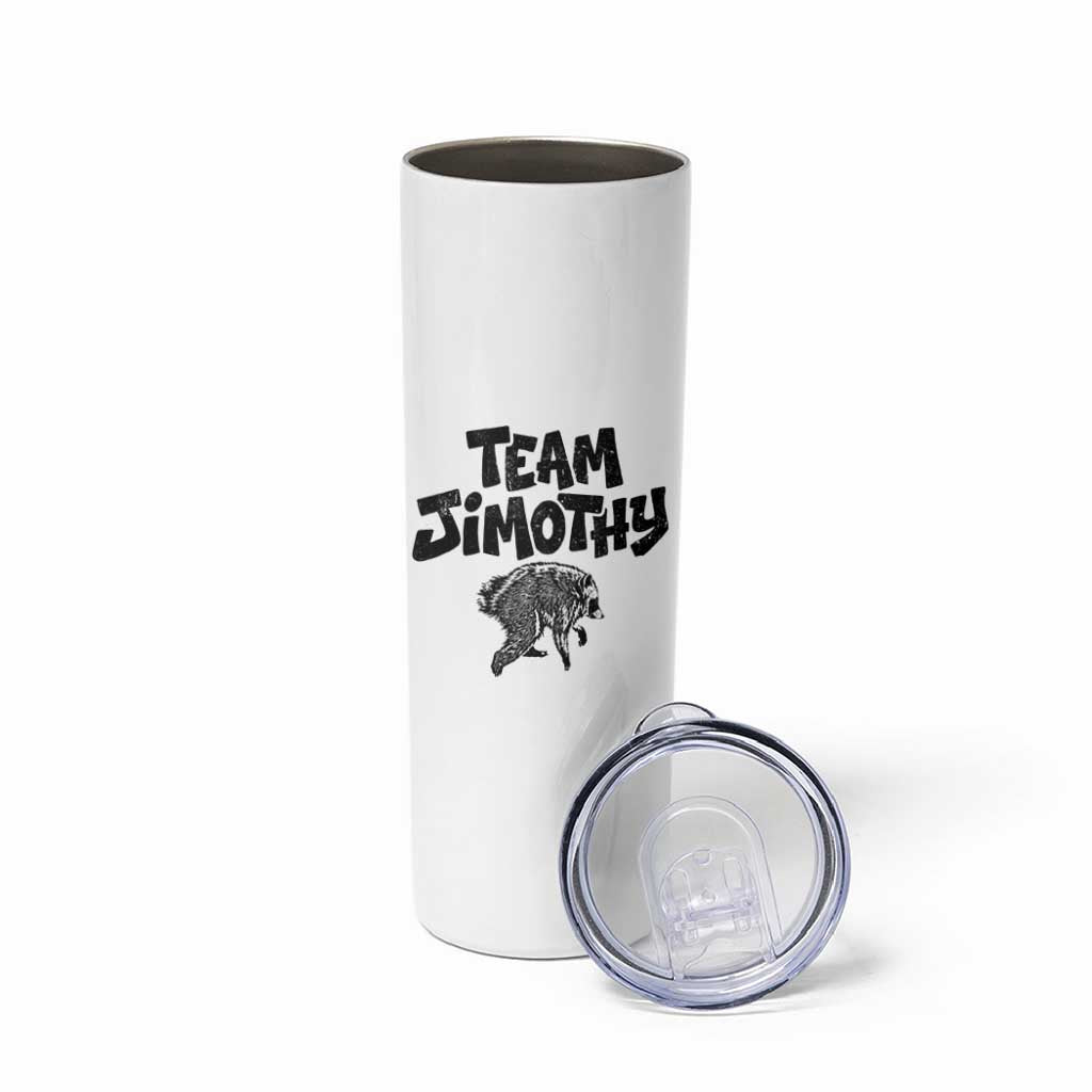 Vintage Team Jimothy the Raccoon Fan Club Skinny Tumbler Viral Seattle Trash Panda Lover Supporter