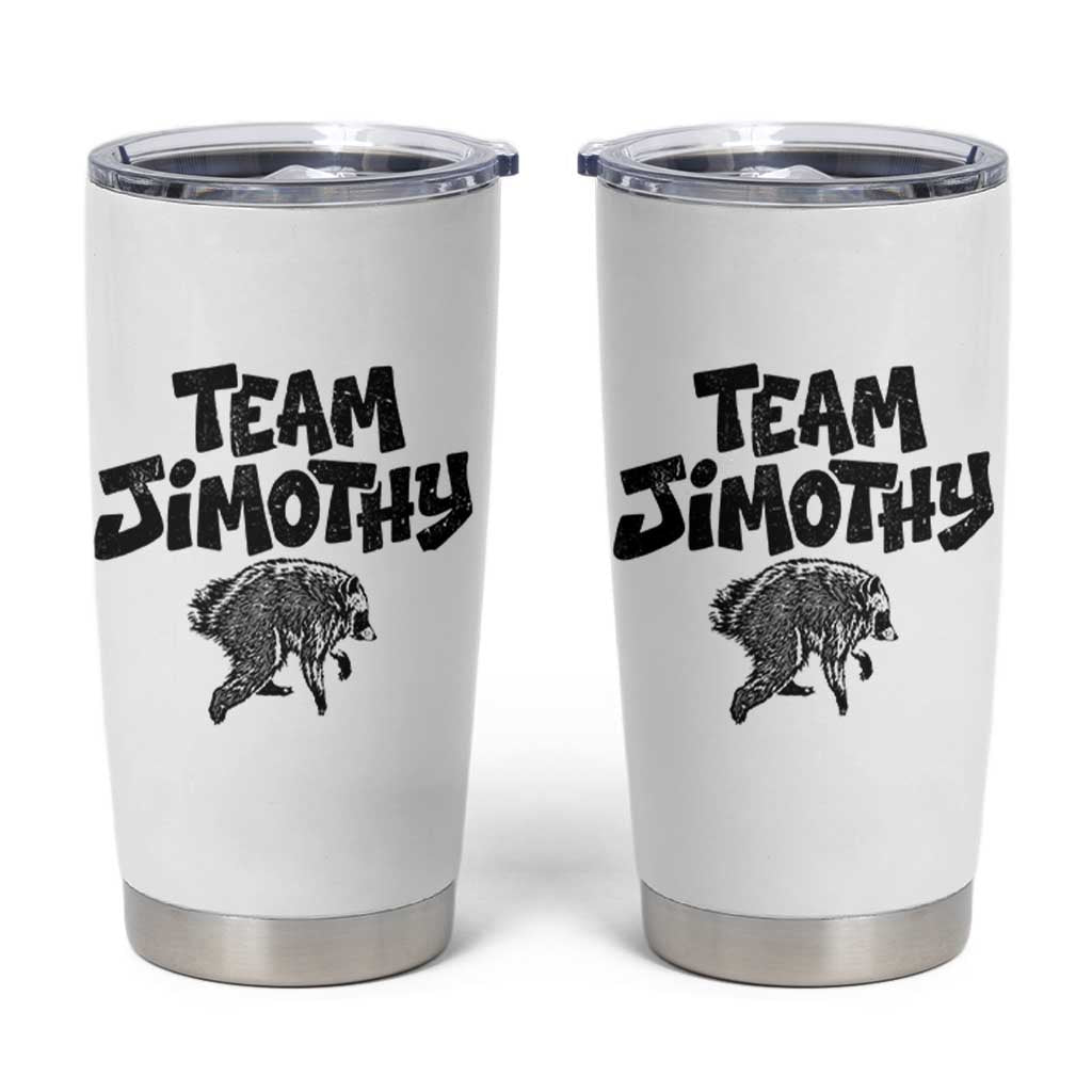 Vintage Team Jimothy the Raccoon Fan Club Tumbler Cup Viral Seattle Trash Panda Lover Supporter