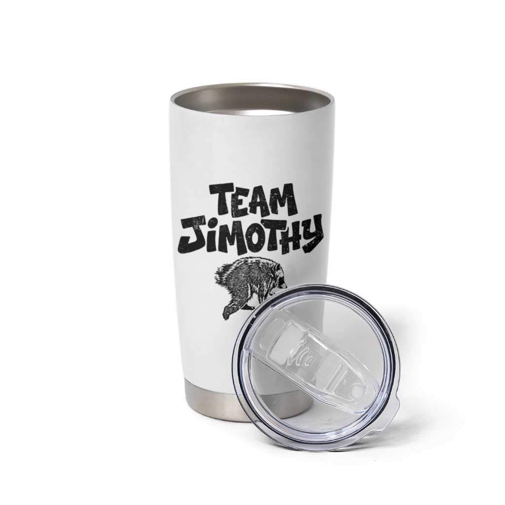Vintage Team Jimothy the Raccoon Fan Club Tumbler Cup Viral Seattle Trash Panda Lover Supporter