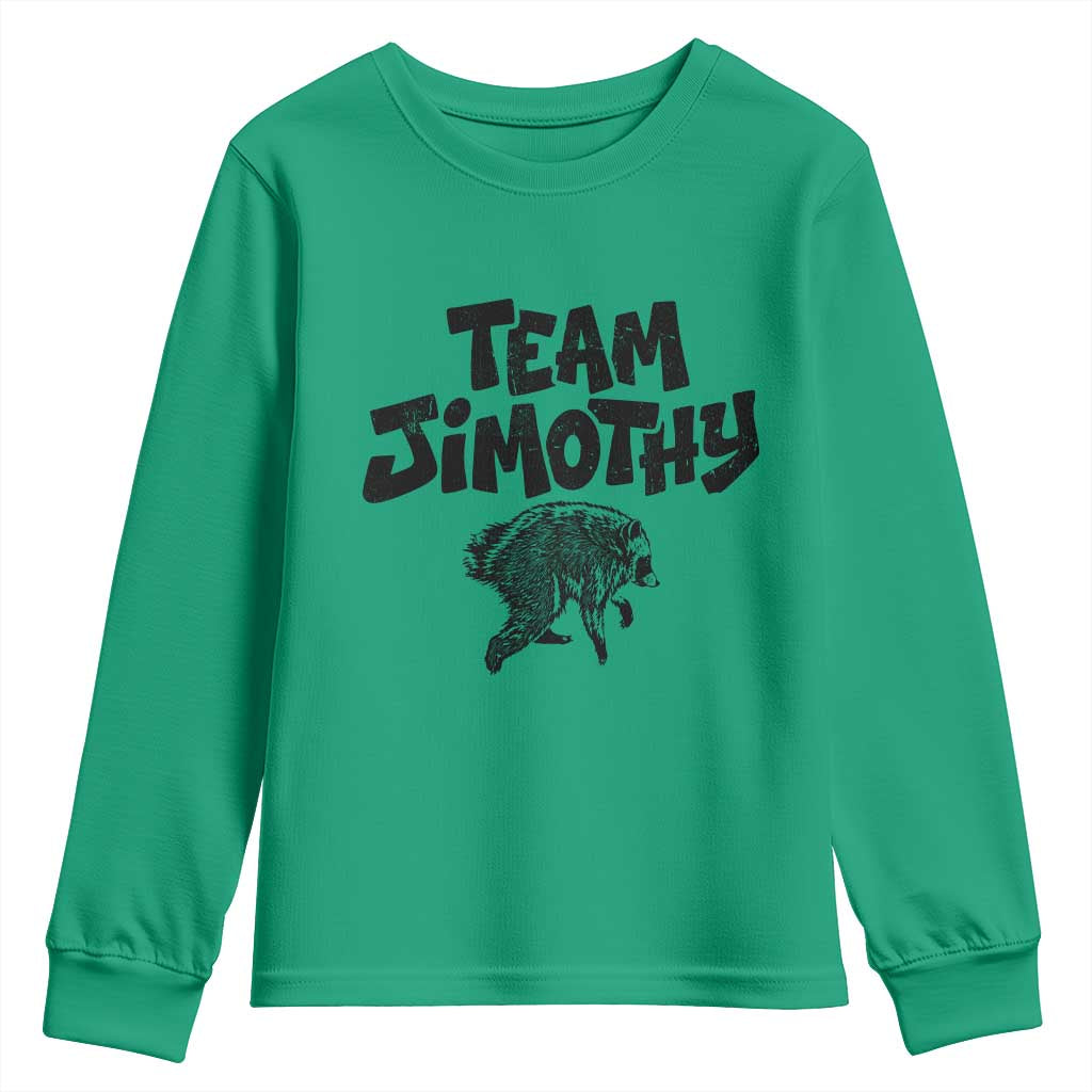 Vintage Team Jimothy the Raccoon Fan Club Youth Sweatshirt Viral Seattle Trash Panda Lover Supporter