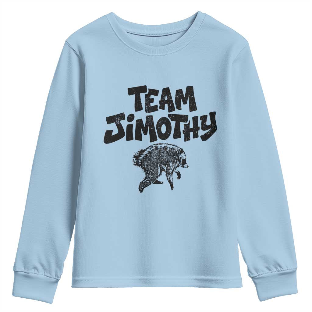 Vintage Team Jimothy the Raccoon Fan Club Youth Sweatshirt Viral Seattle Trash Panda Lover Supporter