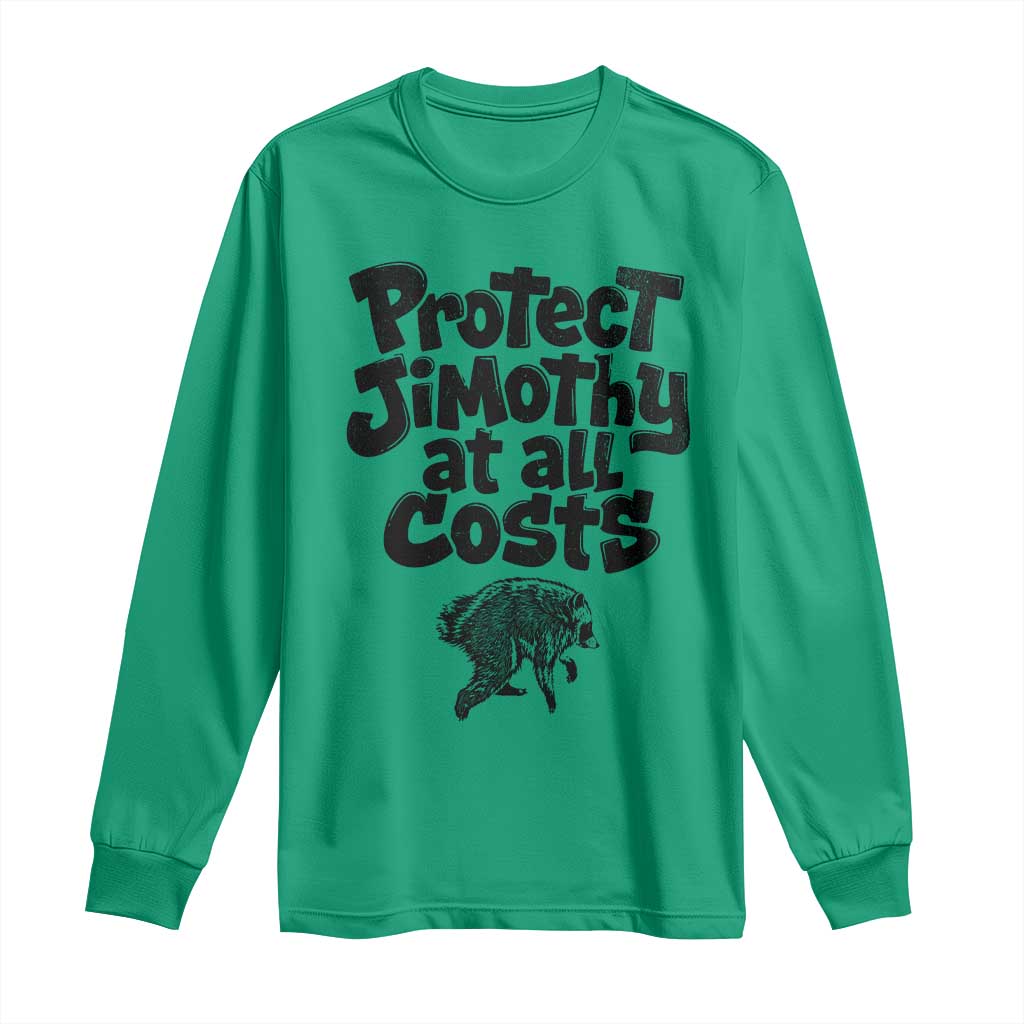 Protect Jimothy At All Costs Viral Seattle Raccoon Long Sleeve Shirt Trash Panda Legend Lover Supporter