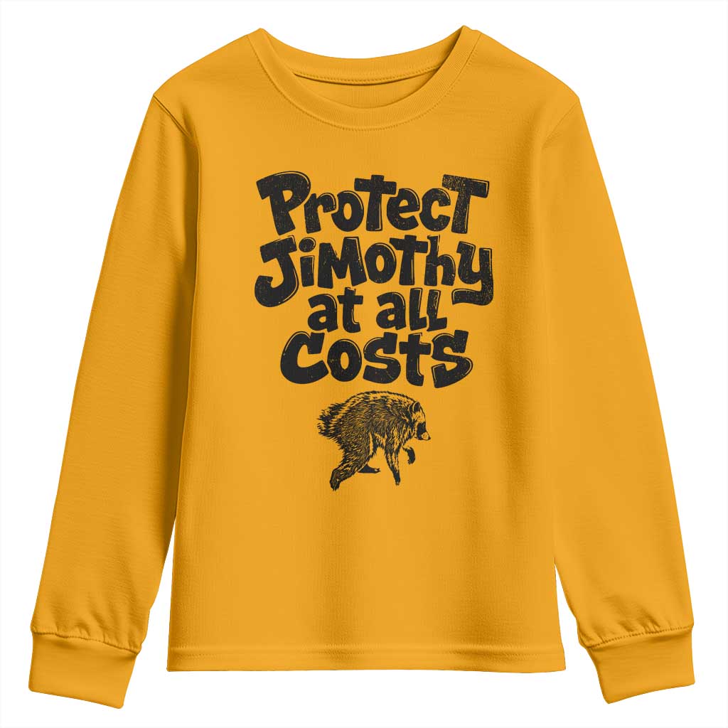 Protect Jimothy At All Costs Viral Seattle Raccoon Youth Sweatshirt Trash Panda Legend Lover Supporter