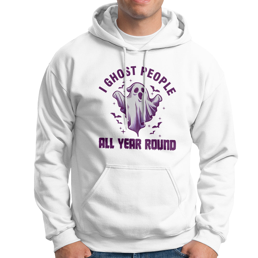 Funny Boo Sheet Hoodie I Ghost People All Year Round Spooky Ghost Halloween Costume - Wonder Print Shop