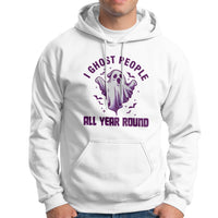 Funny Boo Sheet Hoodie I Ghost People All Year Round Spooky Ghost Halloween Costume - Wonder Print Shop