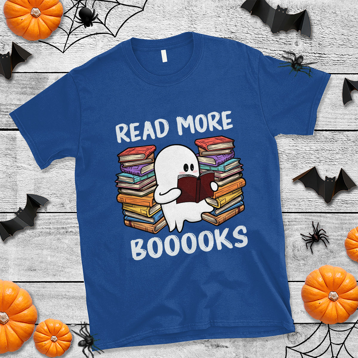 Halloween Reading T Shirt Read More Books Cute Ghost Boo Sheet - Wonder Print Shop