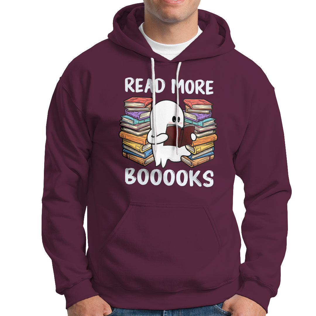 Halloween Reading Hoodie Read More Books Cute Ghost Boo Sheet - Wonder Print Shop