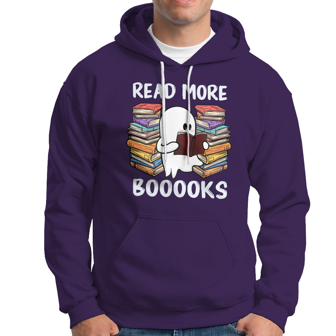 Halloween Reading Hoodie Read More Books Cute Ghost Boo Sheet - Wonder Print Shop
