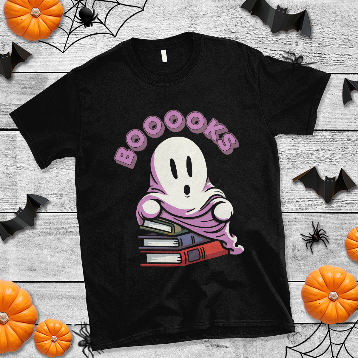Halloween Reading T Shirt Booooks Cute Ghost Boo Sheet - Wonder Print Shop