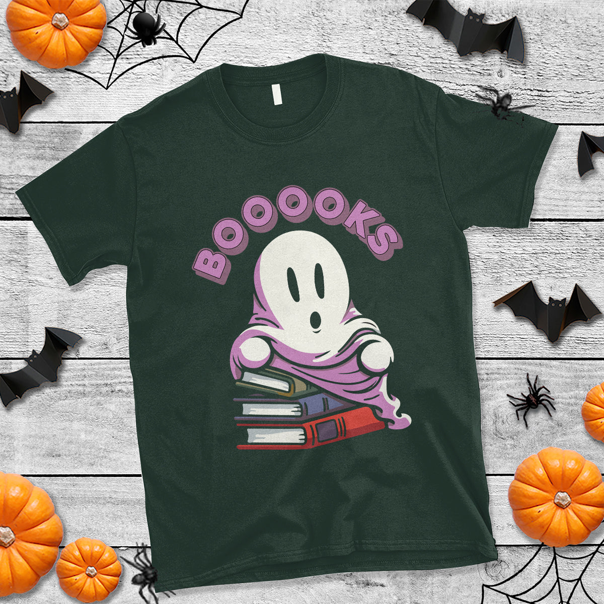 Halloween Reading T Shirt Booooks Cute Ghost Boo Sheet - Wonder Print Shop