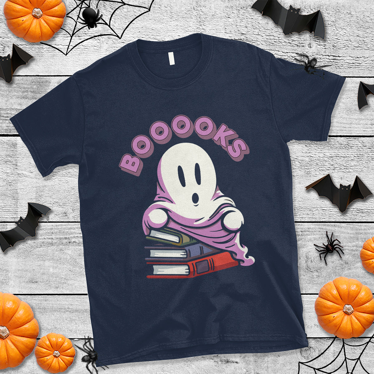 Halloween Reading T Shirt Booooks Cute Ghost Boo Sheet - Wonder Print Shop