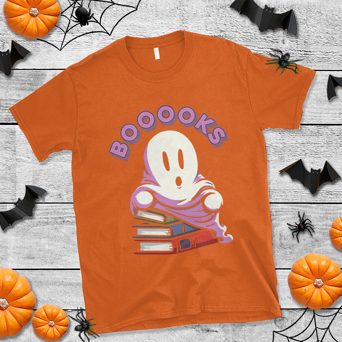 Halloween Reading T Shirt Booooks Cute Ghost Boo Sheet - Wonder Print Shop