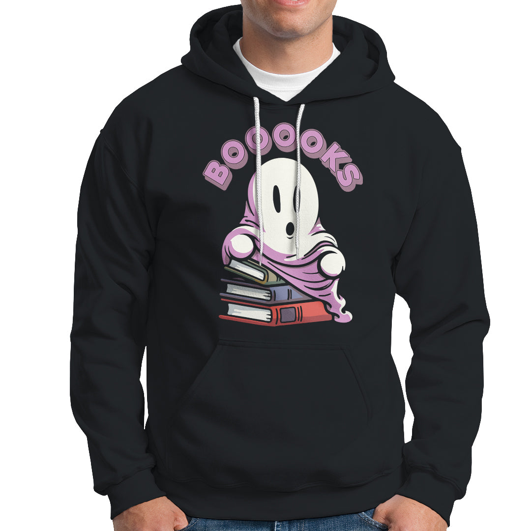 Halloween Reading Hoodie Booooks Cute Ghost Boo Sheet - Wonder Print Shop