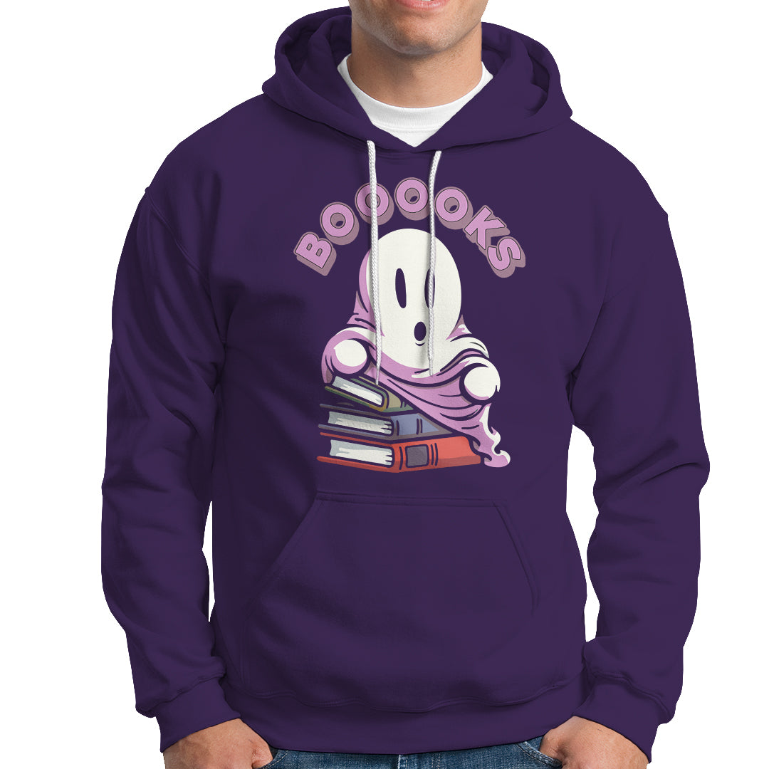 Halloween Reading Hoodie Booooks Cute Ghost Boo Sheet - Wonder Print Shop
