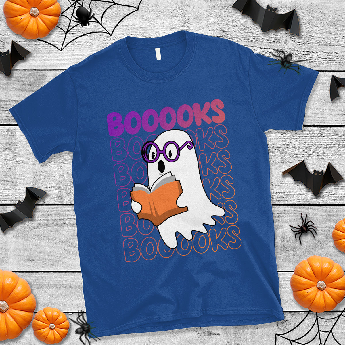 Halloween Reading T Shirt Booooks Cute Ghost Nerd Boo Sheet - Wonder Print Shop