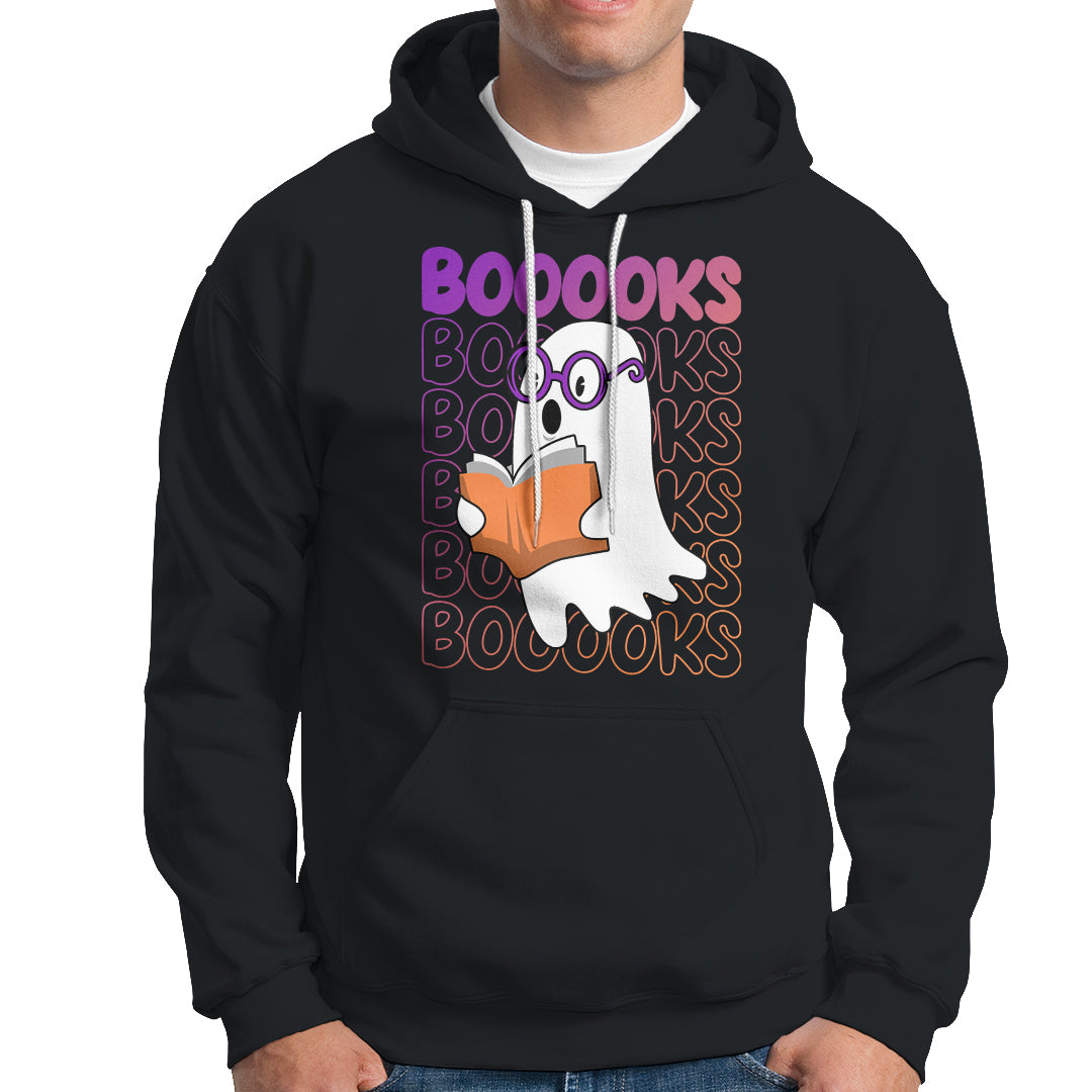 Halloween Reading Hoodie Booooks Cute Ghost Nerd Boo Sheet - Wonder Print Shop